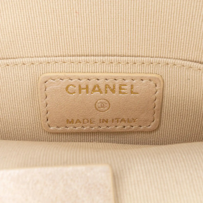 Chanel Mini CC Metallic Lambskin Camellia Bouquet Round Clutch on Chain