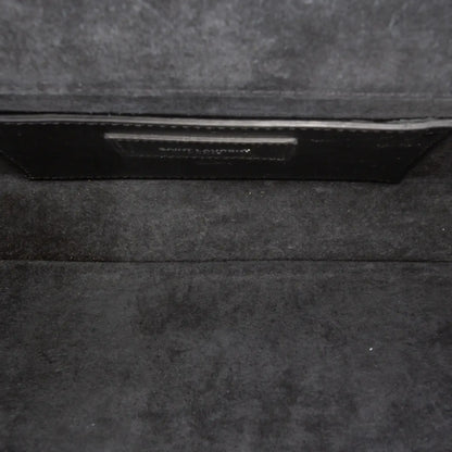 Saint Laurent Croc Embossed Leather Monogram Cassandre Clutch