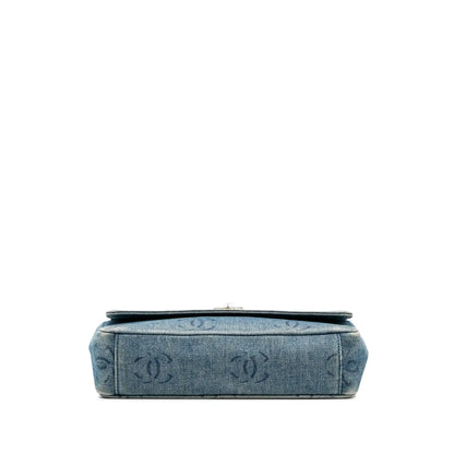 Chanel CC Printed Denim Single Flap