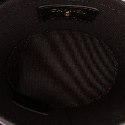 Chanel Mini Quilted Lambskin Round Vanity Case with Chain