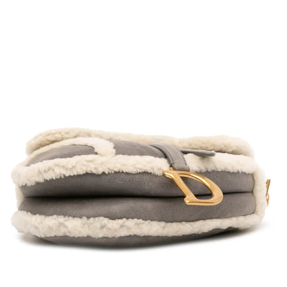 Dior Shearling Suede Saddle Bag