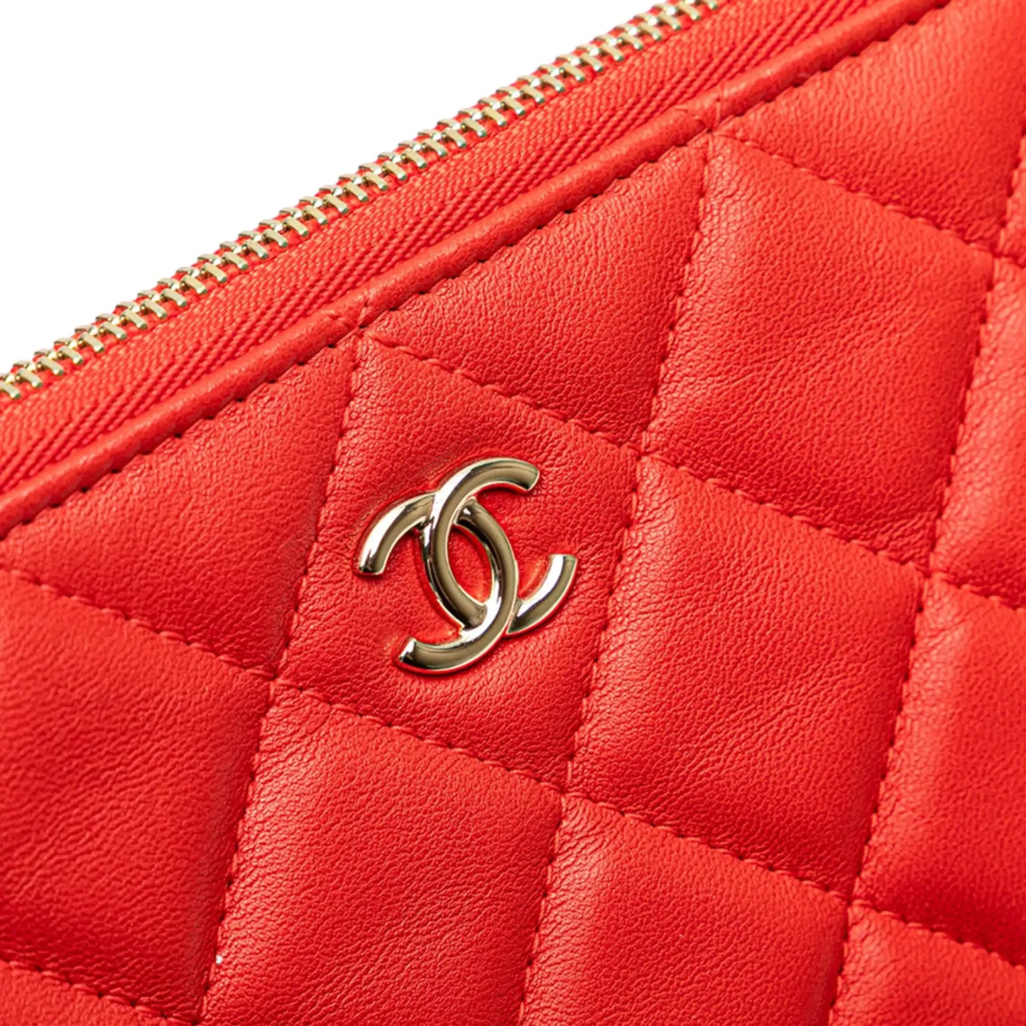 Chanel Large Quilted Lambskin O Case Clutch