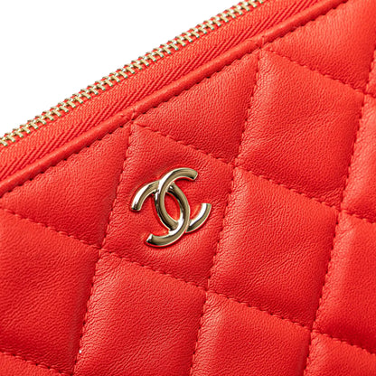 Chanel Large Quilted Lambskin O Case Clutch