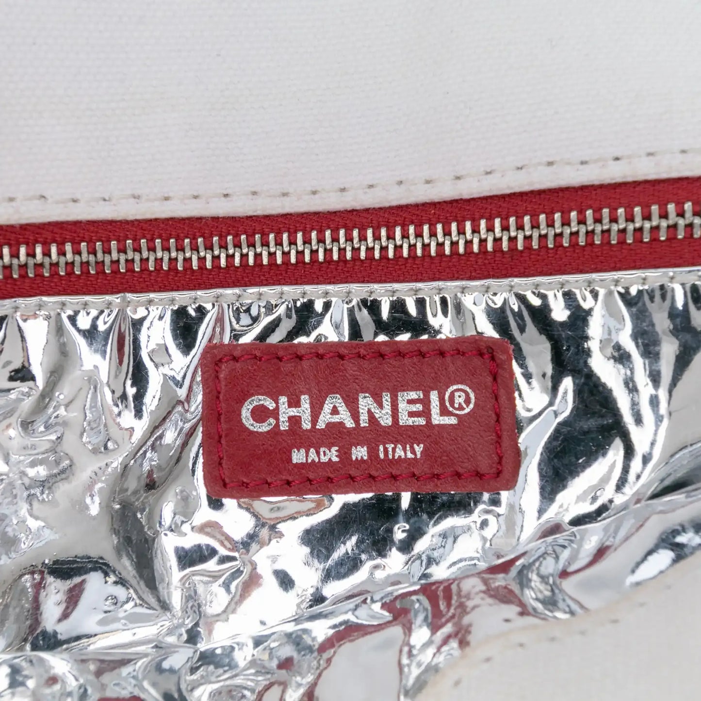Chanel CC Canvas and Metallic Lambskin No. 5 Chain Flap