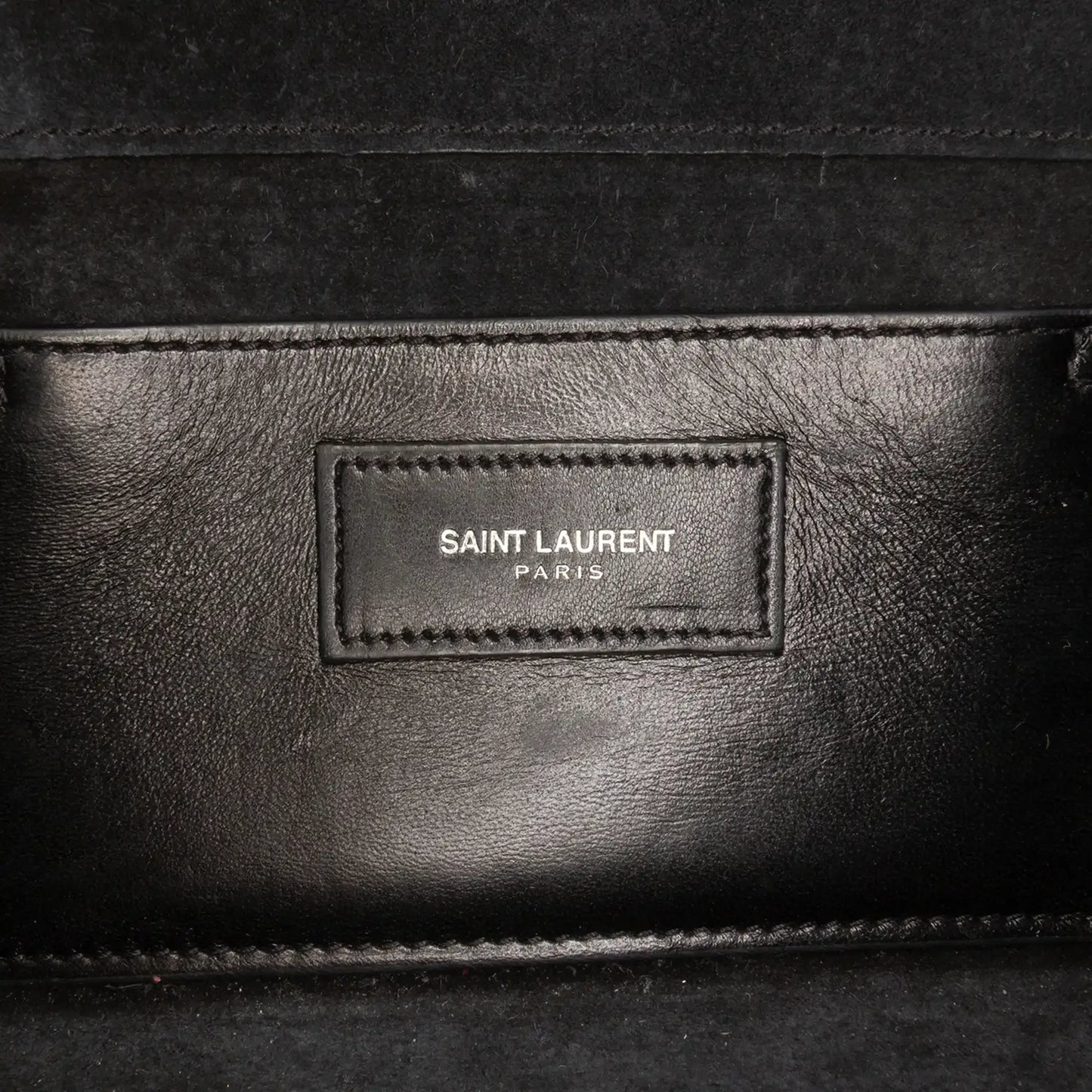 Saint Laurent Croc Embossed Leather Monogram Cassandre Clutch