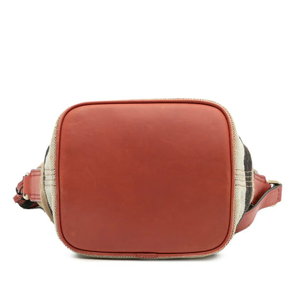 Burberry Mini Mega Check Canvas Ashby Tassel Bucket Bag