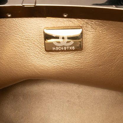 Chanel Quilted Patent Logo Chain Vanity Case
