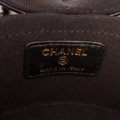 Chanel Mini Quilted Lambskin Round Vanity Case with Chain