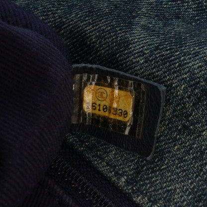 Chanel Medium Embroidered Denim Camellia Flap