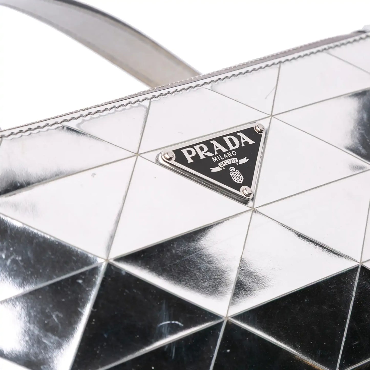 Prada Mini Metallic Spazzolato Tria Shoulder Bag