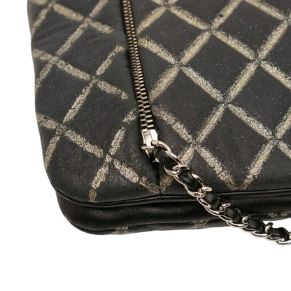 Chanel Quilted Metallic Distressed Lambskin CC Crystal Flap