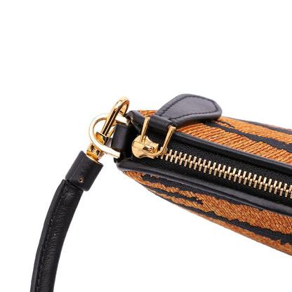 Burberry Mini Canvas Tiger Print Olympia Shoulder Bag