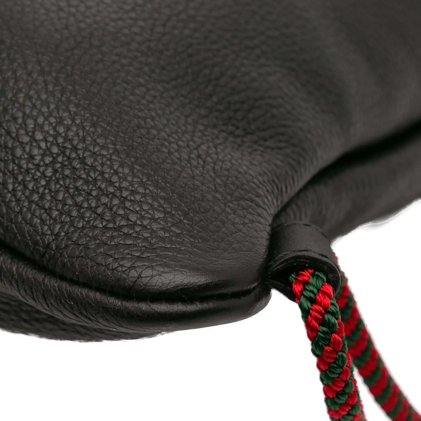 Gucci Leather Logo Drawstring Backpack