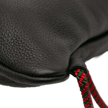 Gucci Leather Logo Drawstring Backpack