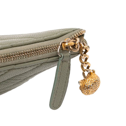 Chanel Medium Chevron Caviar Ancient Greek Charms O Case Clutch