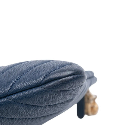 Chanel Medium Chevron Caviar Ancient Greek Charms O Case Clutch