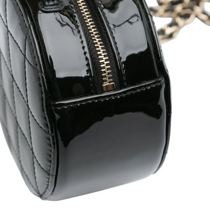 Chanel Quilted Patent Round As Earth Crossbody