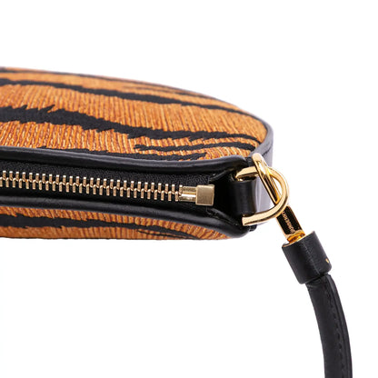 Burberry Mini Canvas Tiger Print Olympia Shoulder Bag
