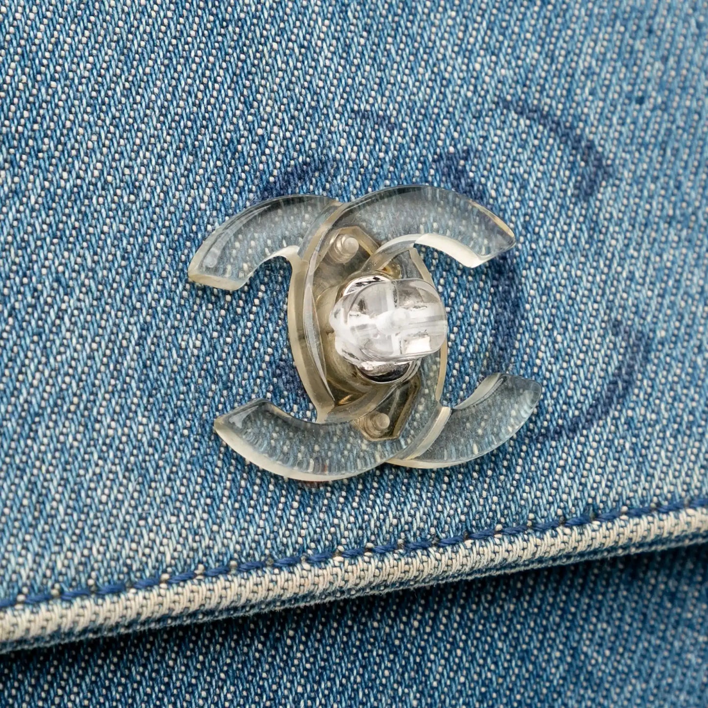 Chanel CC Printed Denim Single Flap