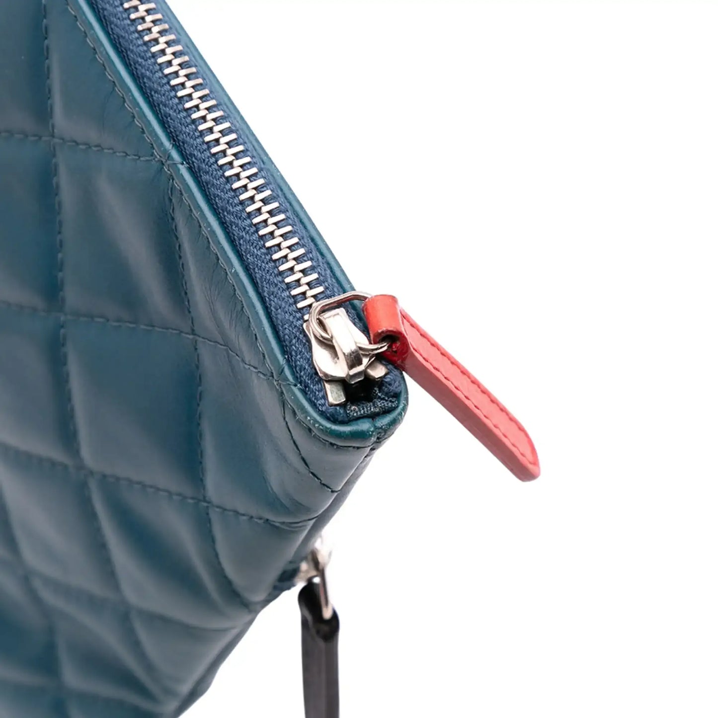 Chanel CC Quilted Lambskin Multi Zip Clutch