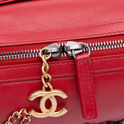 Chanel Calfskin Signature Chain Signe Bowling Bag