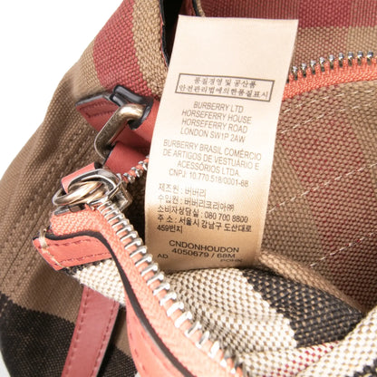 Burberry Mini Mega Check Canvas Ashby Tassel Bucket Bag