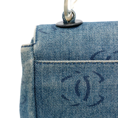 Chanel CC Printed Denim Single Flap