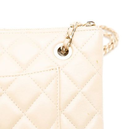 Chanel CC Quilted Lambskin Double Zip Crossbody