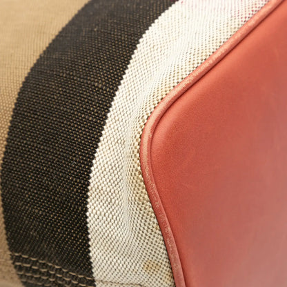 Burberry Mini Mega Check Canvas Ashby Tassel Bucket Bag